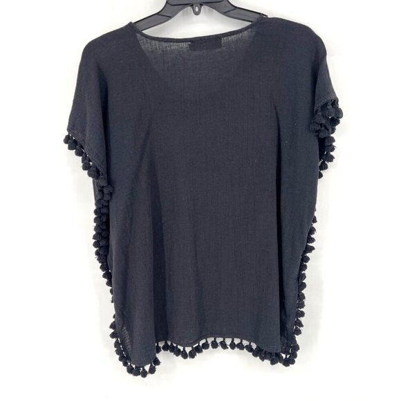 Tuckernuck Pomander Place Womens Black Swim Cover Dress With Tassel Trim XS/S - Picture 5 of 5